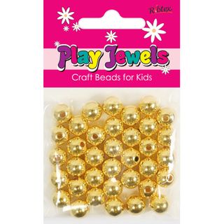 Bead 10Mm Round Shiny Gold 20G