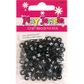 Bead 6Mm Alphabet Flat Rnd Blk-Wh 104Pcs