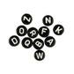 Bead 6Mm Alphabet Flat Rnd Blk-Wh 104Pcs