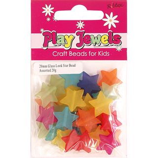 Bead 20Mm Glass Look Star Assorted 20G