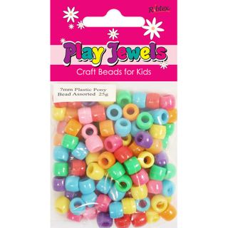 Bead 7Mm Plastic Pony Bead Br Asst 25G