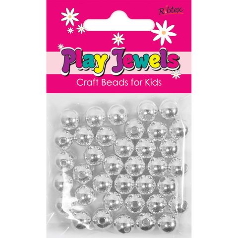 Bead 10Mm Round Shiny Silver 20G