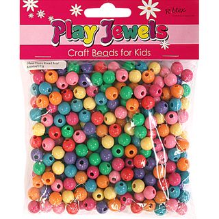 Bead Vp 10Mm Plastic Round Asst 125G