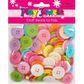 Bead Vp 25Mm Plastc Button Rnd Asst 125G