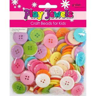 Bead Vp 25Mm Plastc Button Rnd Asst 125G