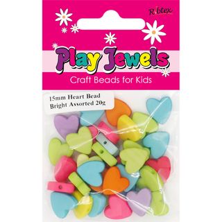 Bead 15Mm Bright Heart Asst 20G