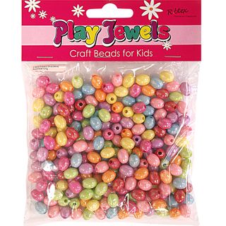 Bead Vp 13Mm Plastic Oval Asst 125G