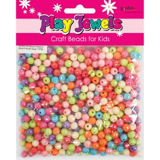 Bead Vp 8Mm Plastic Rnd Facet Asst 125G