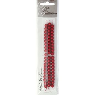 Bead Glass Pearls 8Mm Red 60Pcs