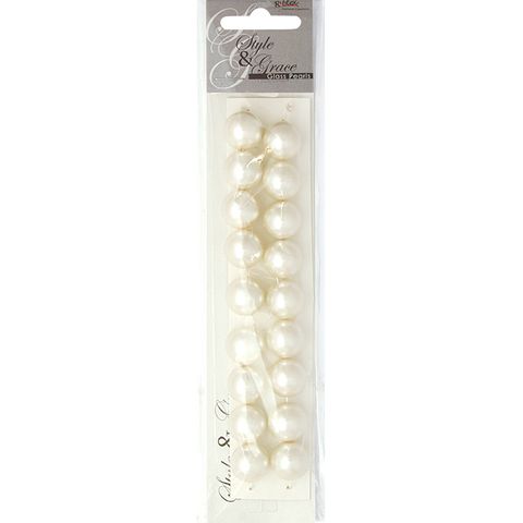 Bead Glass Pearls 14Mm Ivory 18Pcs
