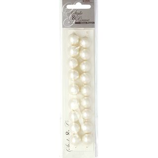 Bead Glass Pearls 14Mm Ivory 18Pcs