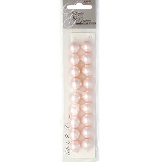 Bead Glass Pearls 14Mm Barely Pink 18Pcs