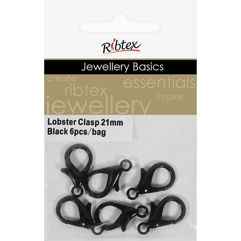 Clasp Lobster 21mm Black 6Pcs