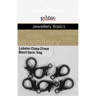 Clasp Lobster 21mm Black 6Pcs
