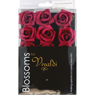 Flower Foam Rose Hd 30Mm Red 15Pcs