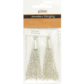 Jf Chain Tassels Silver 2Pc