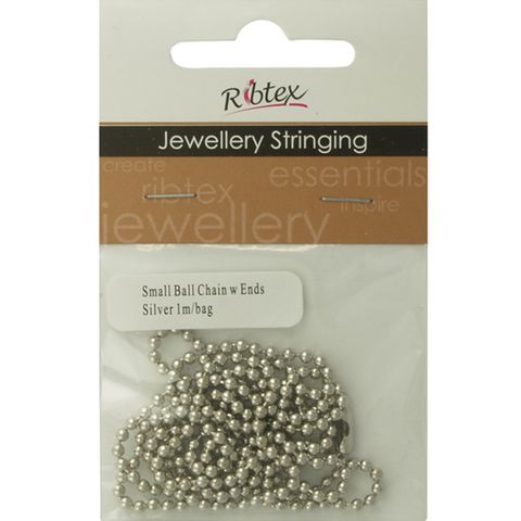 Chain Ball With Ends Silver 1m