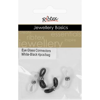 Jf Acc Eye Glass Connectors Wh-Blk 4Pc