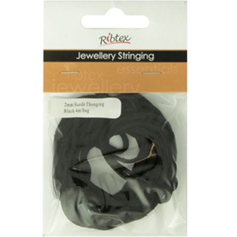 Faux Suede Thonging 2mm Black 4m