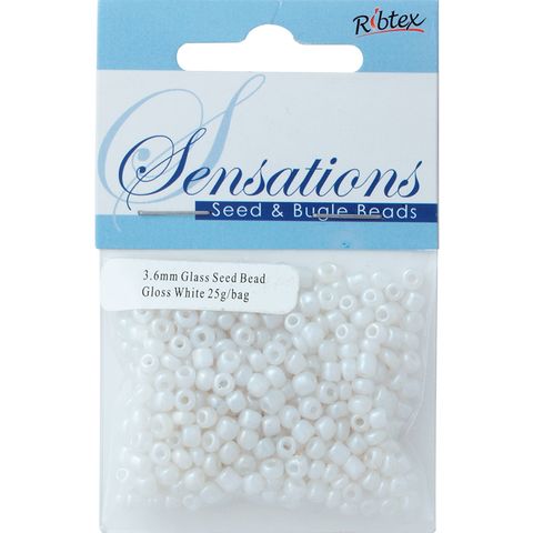 Bead Glass Seed 3.6Mm Gloss White 25G