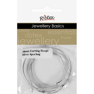 Earring Hoops 38mm Silver 4Pcs