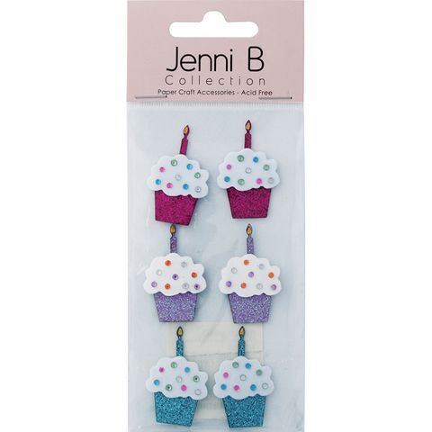 Jenni B Glitter Cupcakes 6Pcs