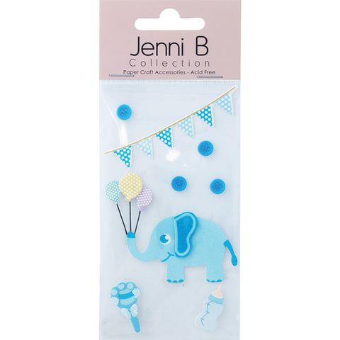 Jenni B Baby Elephant Blue 8Pcs