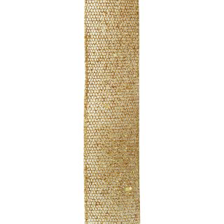 Gold Glitter Mesh Ribbon - Firm  38mmx3M