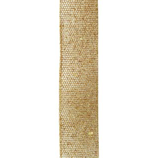 RIB 38MM FIRM MESH GLITTER GOLD 3M