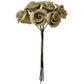 Gold Foam Glitter Rose Head 1 Bunch 6 Pc