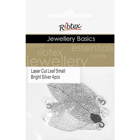 Jf Laser Cut Small Leaf Br Silver 4Pc