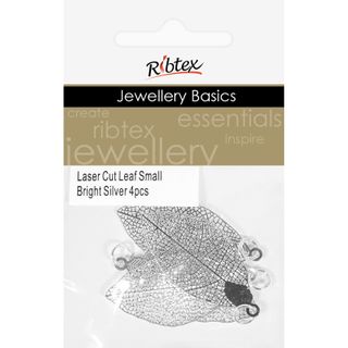 Jf Laser Cut Small Leaf Br Silver 4Pc