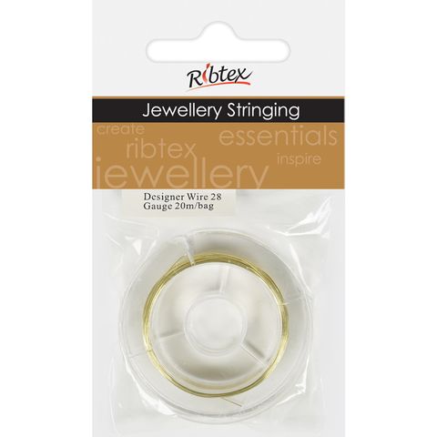 Jf Designer Wire 28 Gauge Gold 20M