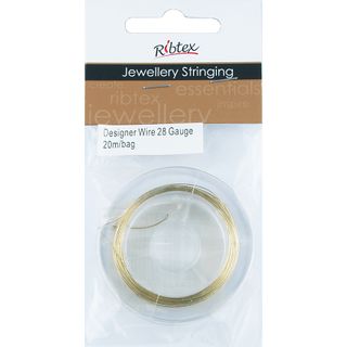 Jf Designer Wire 28 Gauge Gold 20M