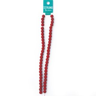 Beads Red Glass Round 8Mm 54Pc