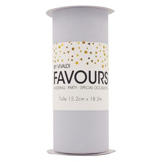 Ribbon Tulle 15.2cm X 18.2m White 1Roll