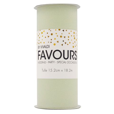 Ribbon Tulle 15.2cm X 18.2m Ivory 1Roll