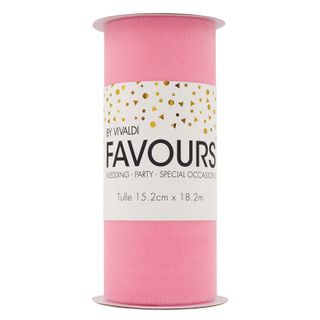 Ribbon Tulle 15.2cmX18.2m Pink 1Roll