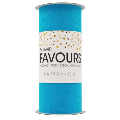 Ribbon Tulle 15.2cmX18.2m Turquoise Roll