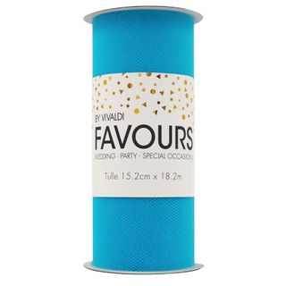 Ribbon Tulle 15.2cmX18.2m Turquoise Roll