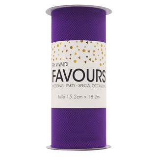 Ribbon Tulle 15.2cm X 18.2m Purple 1Roll