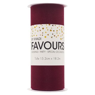 Ribbon Tulle 15.2cm X 18.2m Red 1Roll