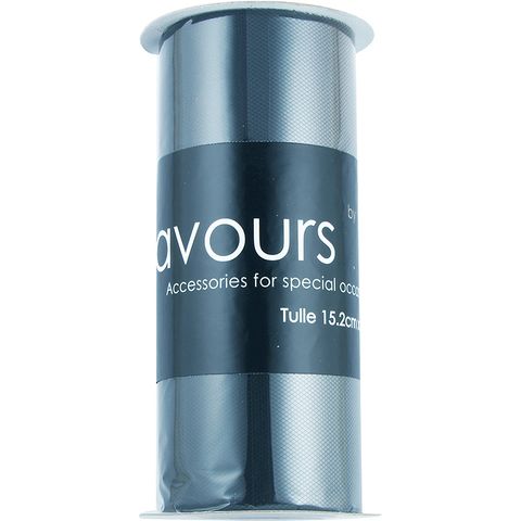 Ribbon Tulle 15.2cm X 18.2m Black 1Roll