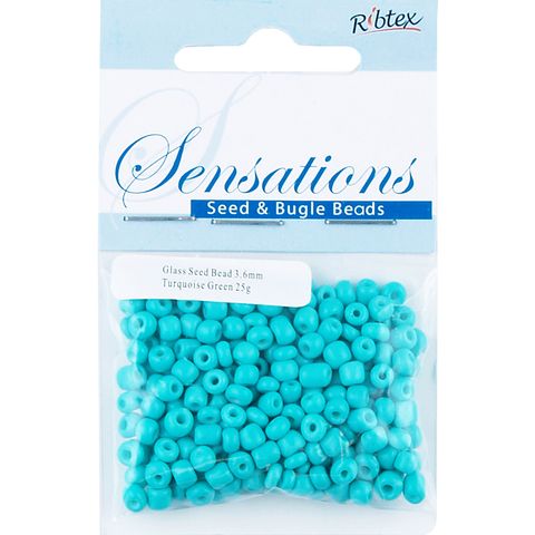 Bead Glass Seed 3.6Mm Turquoise Gr 25G
