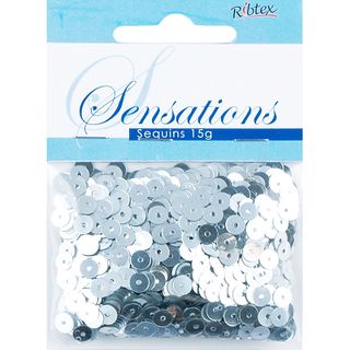 Sequins 5mm Flat Silver 15G