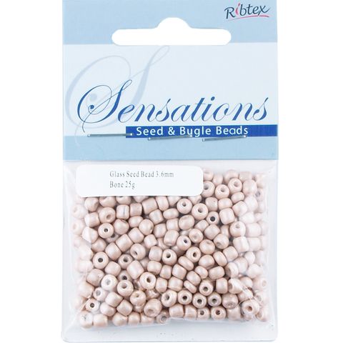 Bead Glass Seed 3.6Mm Bone 25G