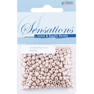 Bead Glass Seed 3.6Mm Bone 25G