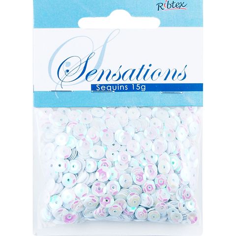 Sequins 5mm Cut Cup AB White 15G