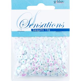 Sequins 5mm Cut Cup AB White 15G