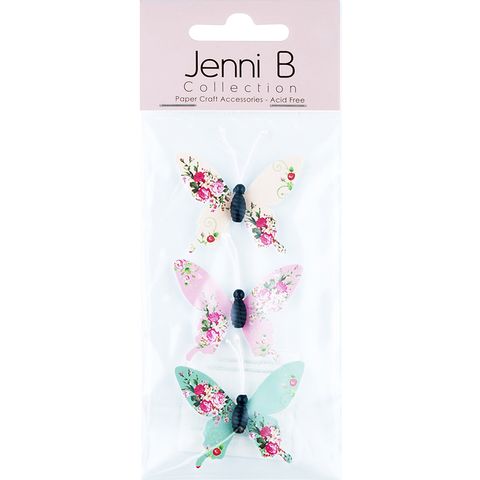 Jenni B Butterfly Paper Floral 3Pcs